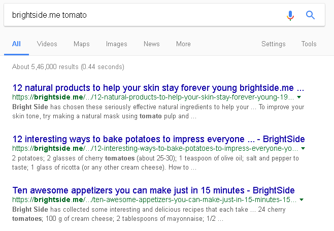 Searching within websites